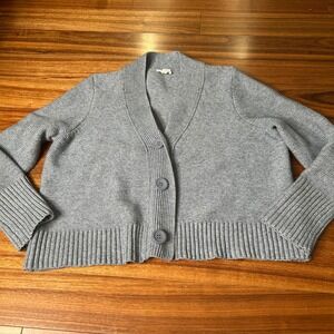 Cyrus Women's blue gray Knit Cardigan Sweater XL Long Sleeve Button‎ Front